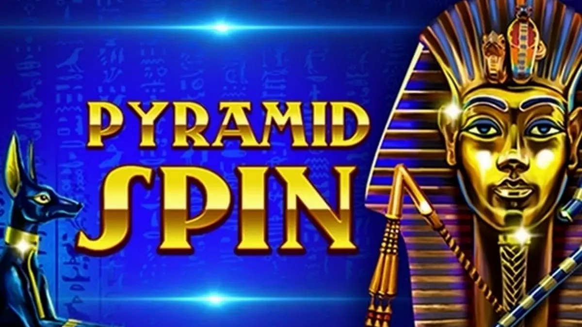 Pemandangan megah piramida kuno di bawah langit senja dalam permainan Pyramid Spin