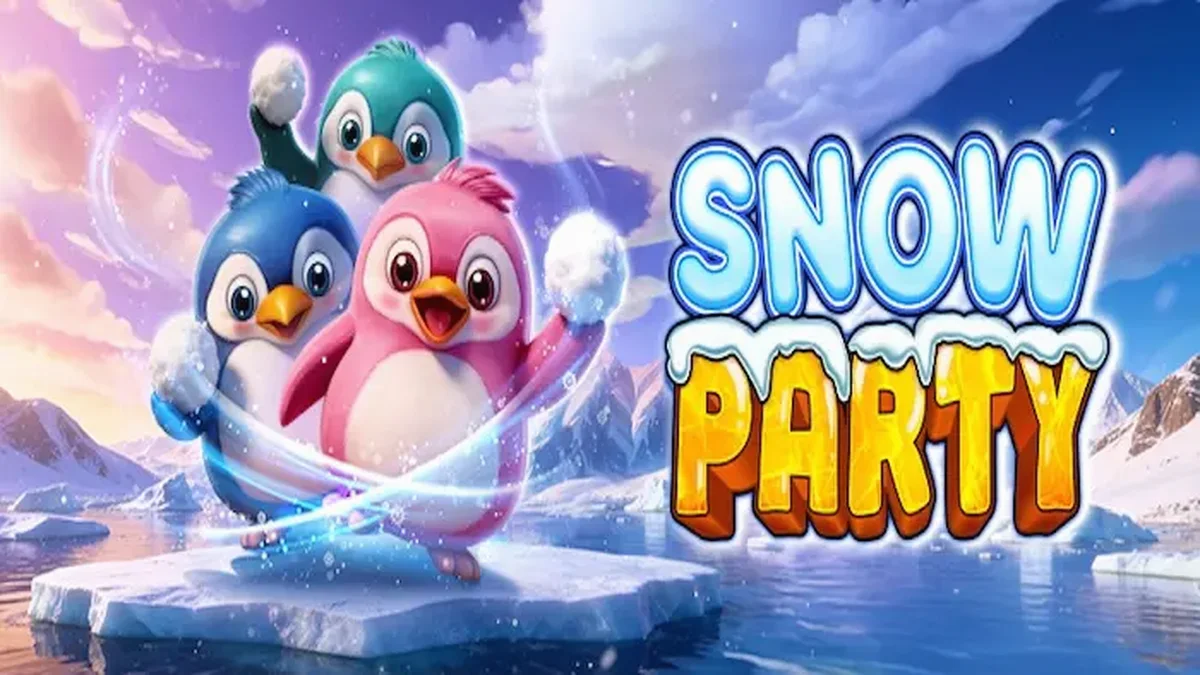 Tampilan visual slot Snow Party dengan tema hewan kutub yang lucu