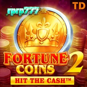 Tampilan antarmuka slot Fortune Coins 2 dengan kisi 3x3 dan simbol koin emas.