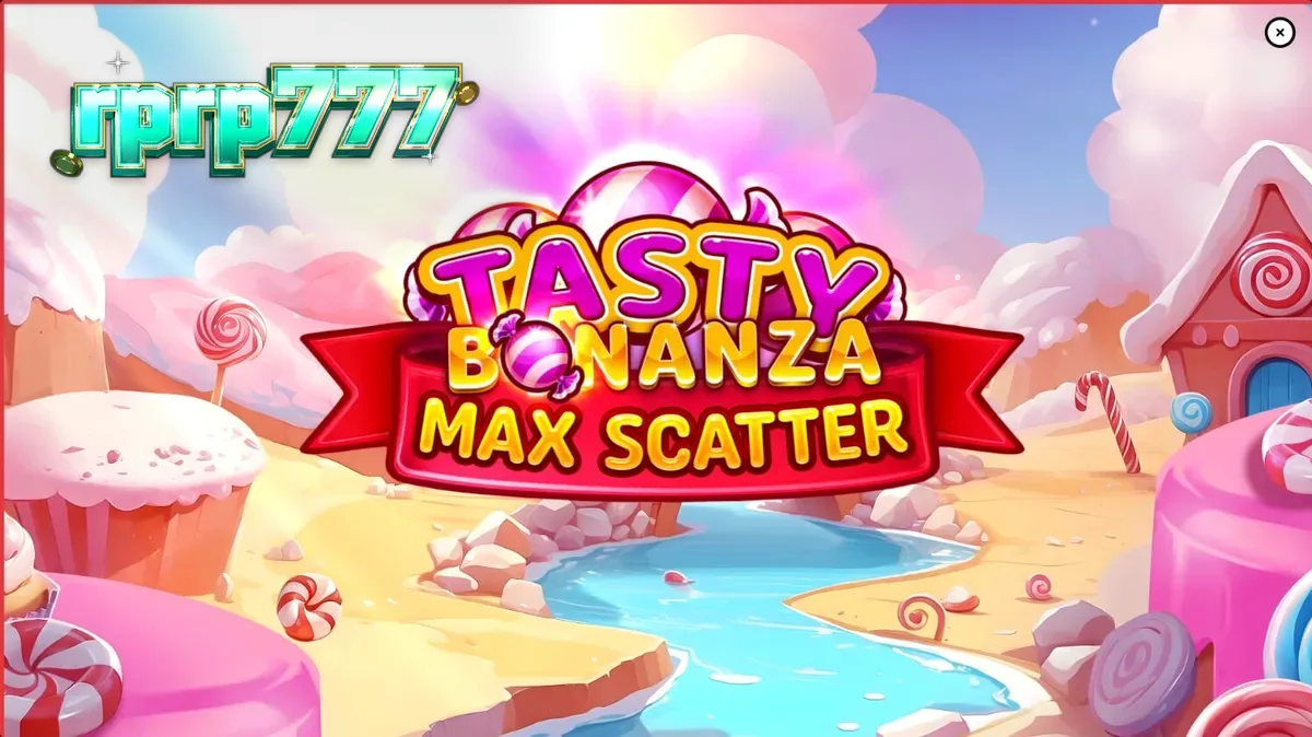 Tampilan antarmuka mobile slot Tasty Bonanza Max Scatter yang penuh warna
